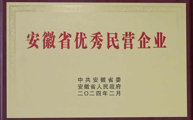 安徽省優(yōu)秀民營(yíng)企業(yè)稱號(hào) 安徽省優(yōu)秀民營(yíng)企業(yè)稱號(hào)